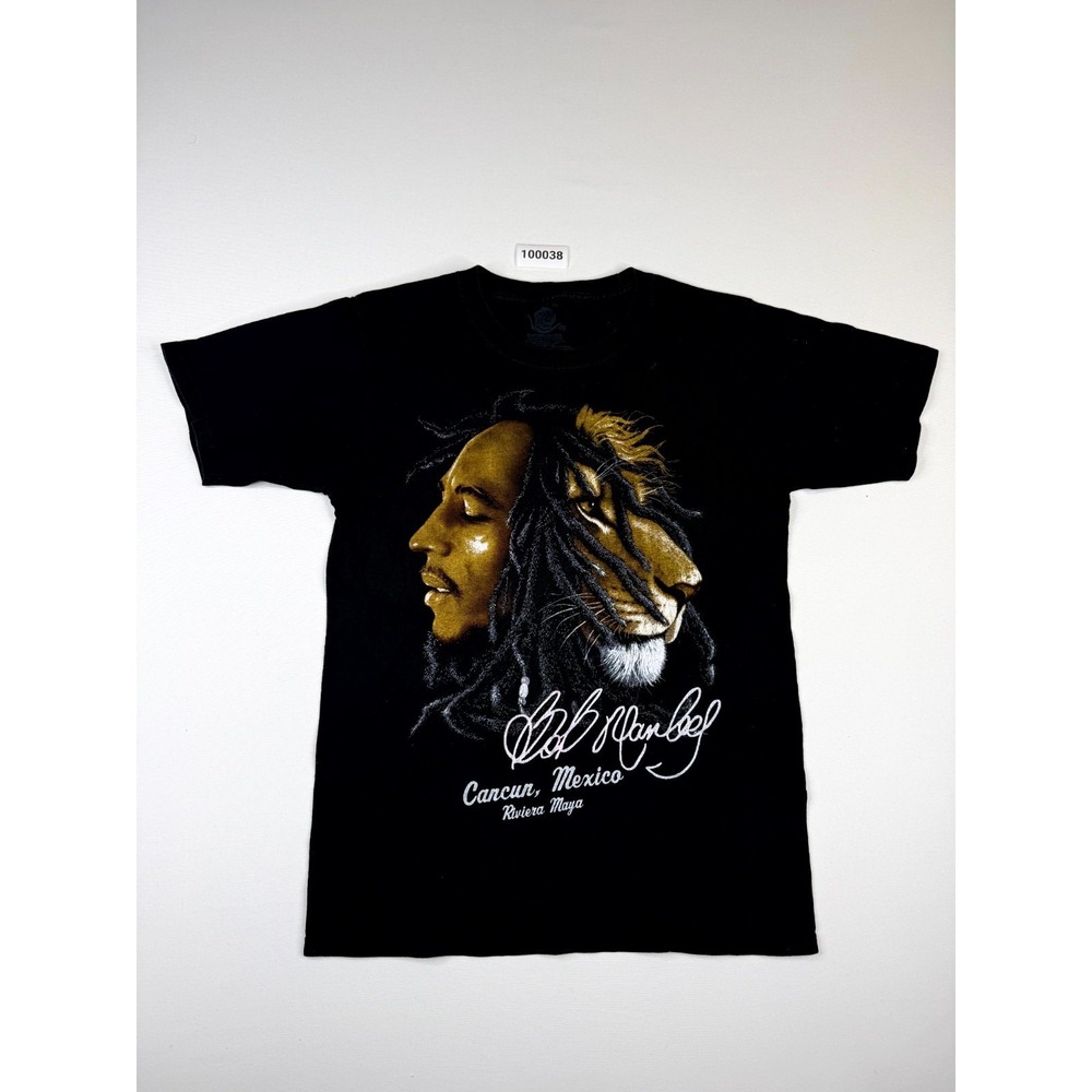 Expressate Tee Shirt Mens Small Black Graphic Zion Rootswear Bob Marley Lion